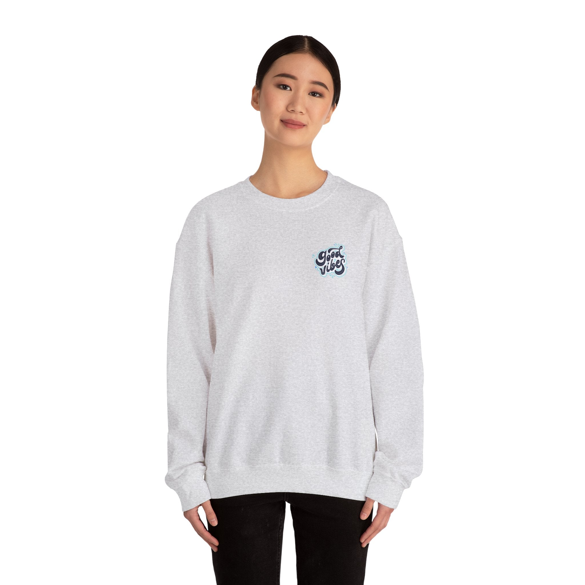 Casual 'Good Vibes' Unisex Crewneck Sweatshirt