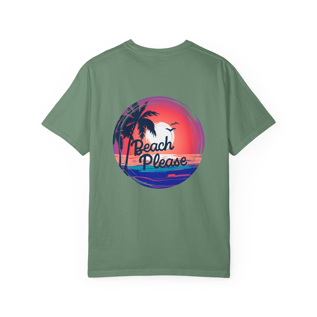 Beach Please T-Shirt | Garment-Dyed Unisex Tee for Summer Vibes