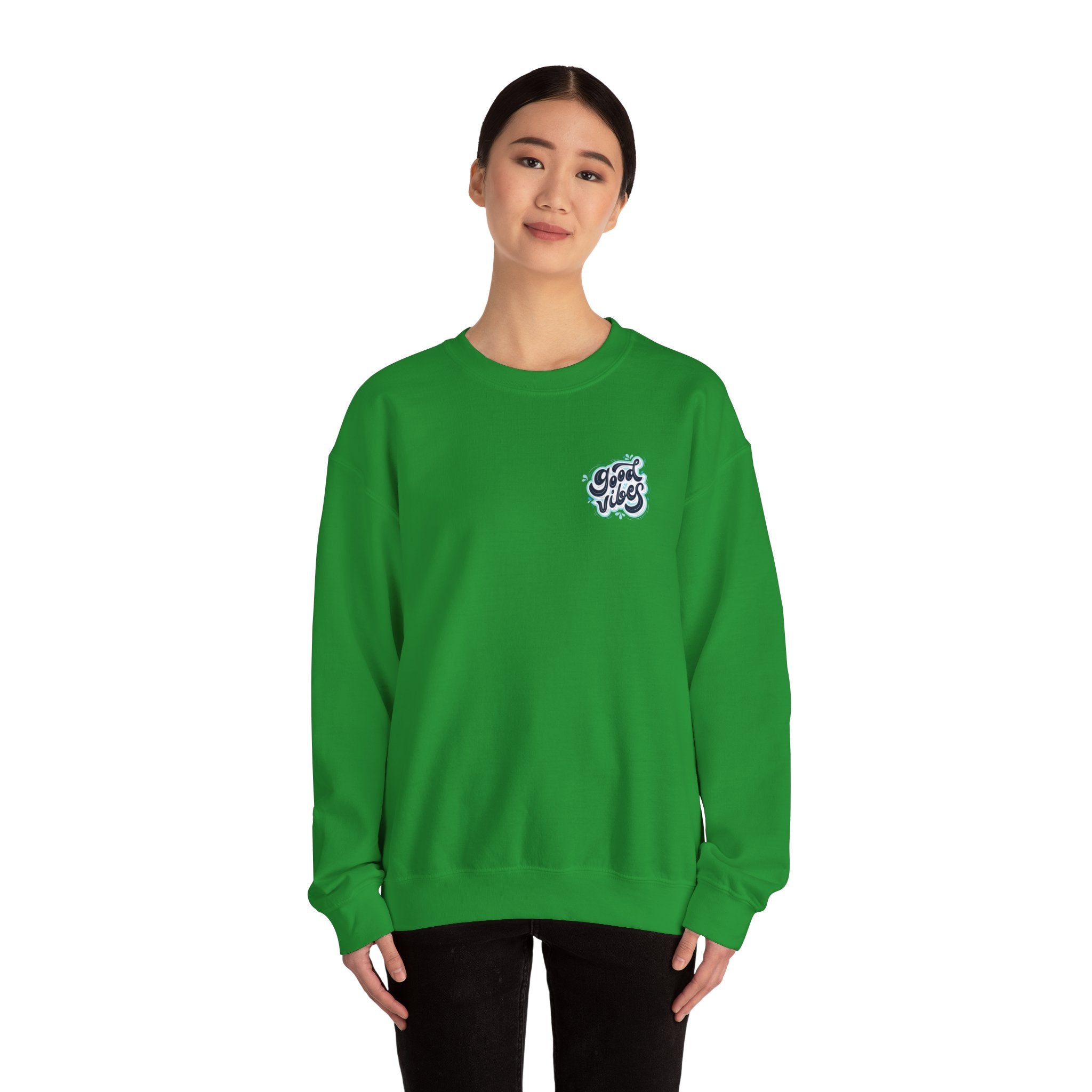 Casual 'Good Vibes' Unisex Crewneck Sweatshirt