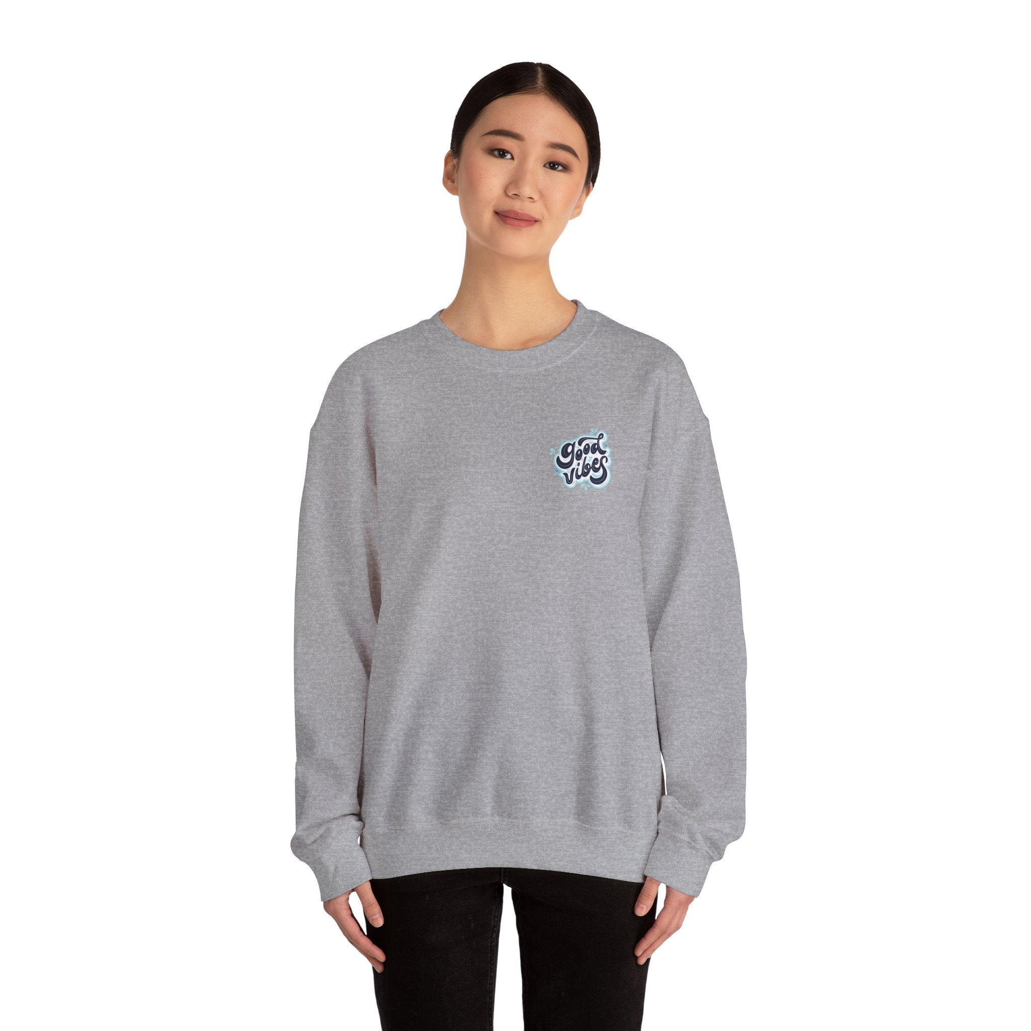 Casual 'Good Vibes' Unisex Crewneck Sweatshirt