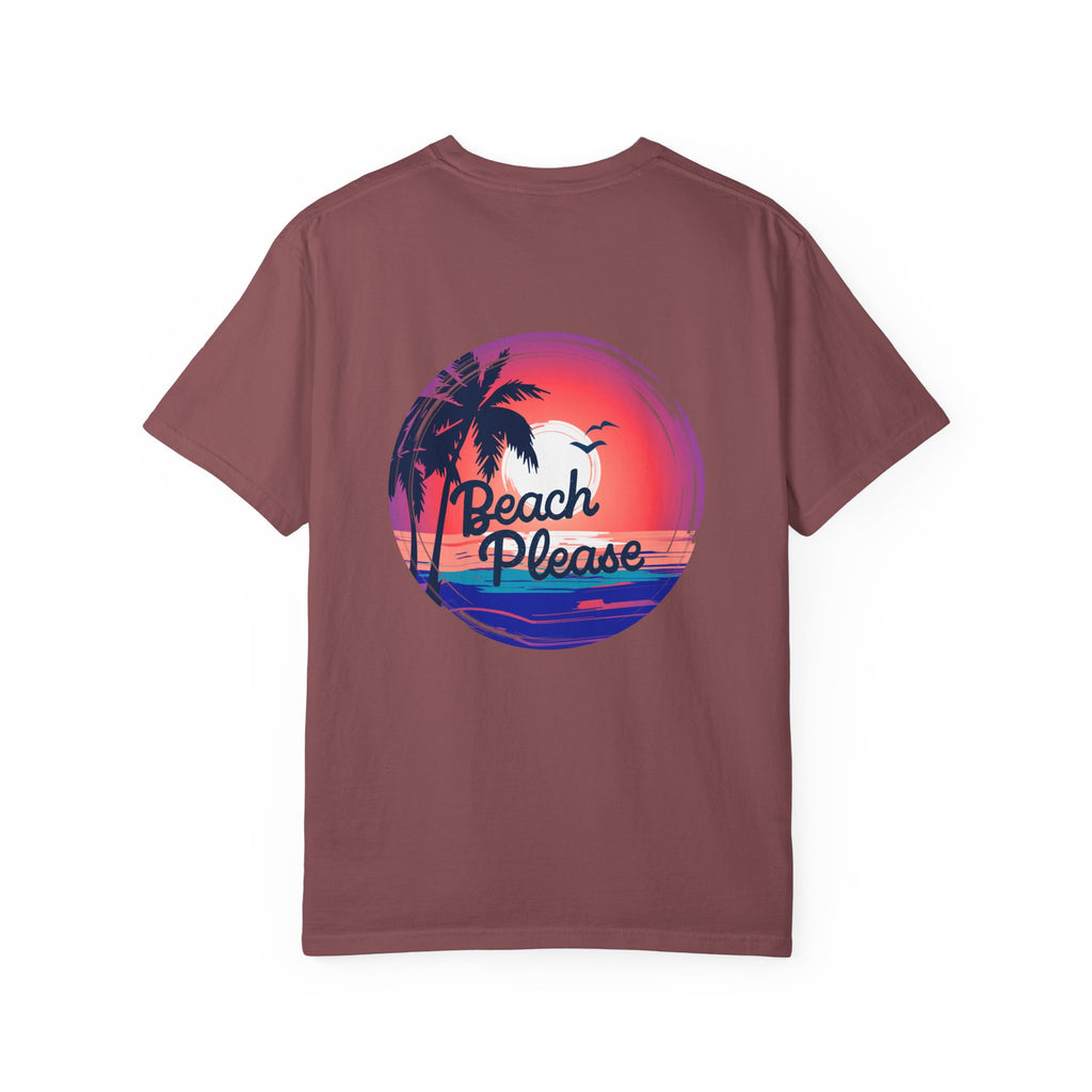 Beach Please T-Shirt | Garment-Dyed Unisex Tee for Summer Vibes