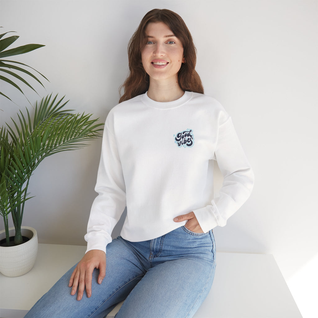 Casual 'Good Vibes' Unisex Crewneck Sweatshirt