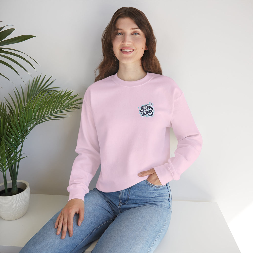 Casual 'Good Vibes' Unisex Crewneck Sweatshirt