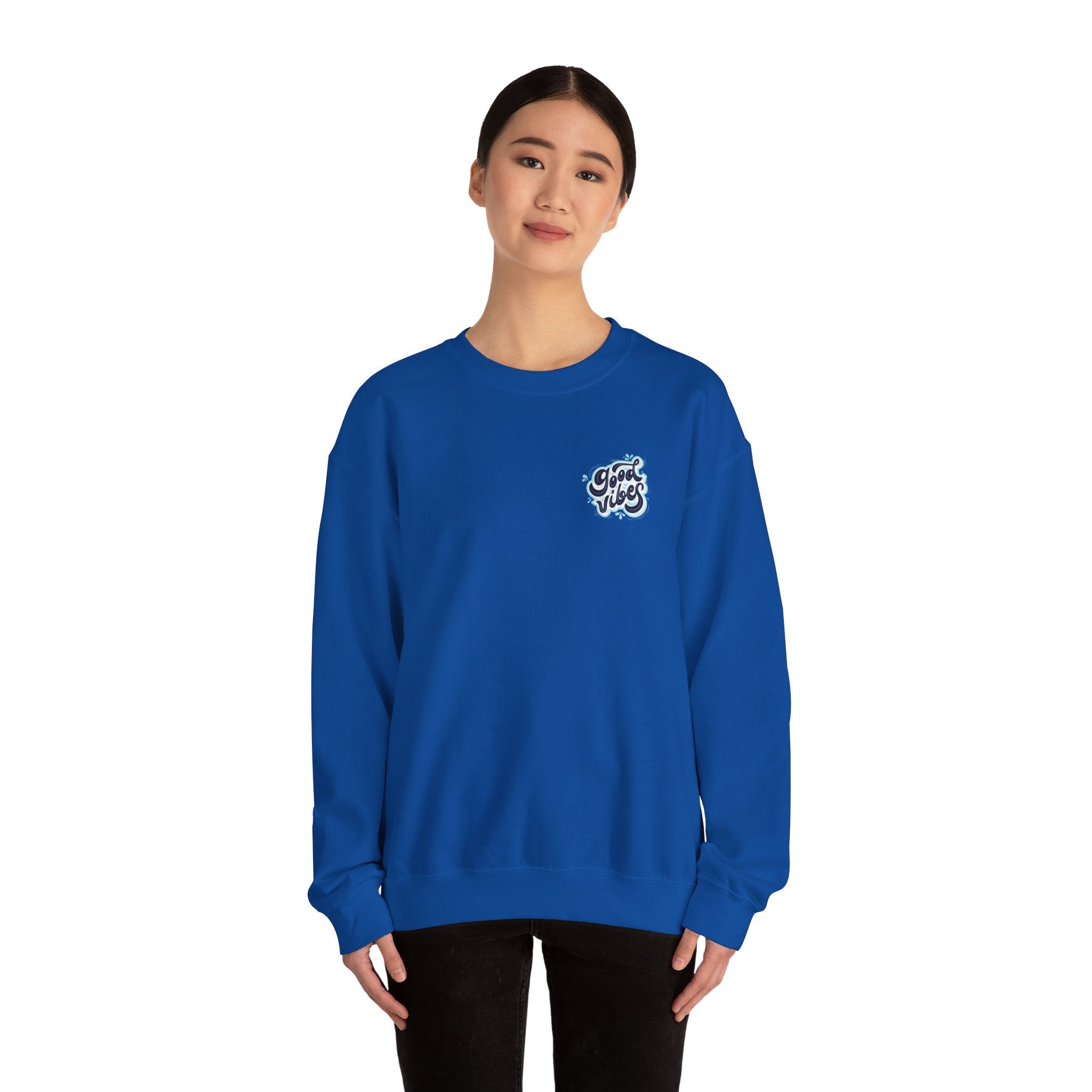 Casual 'Good Vibes' Unisex Crewneck Sweatshirt