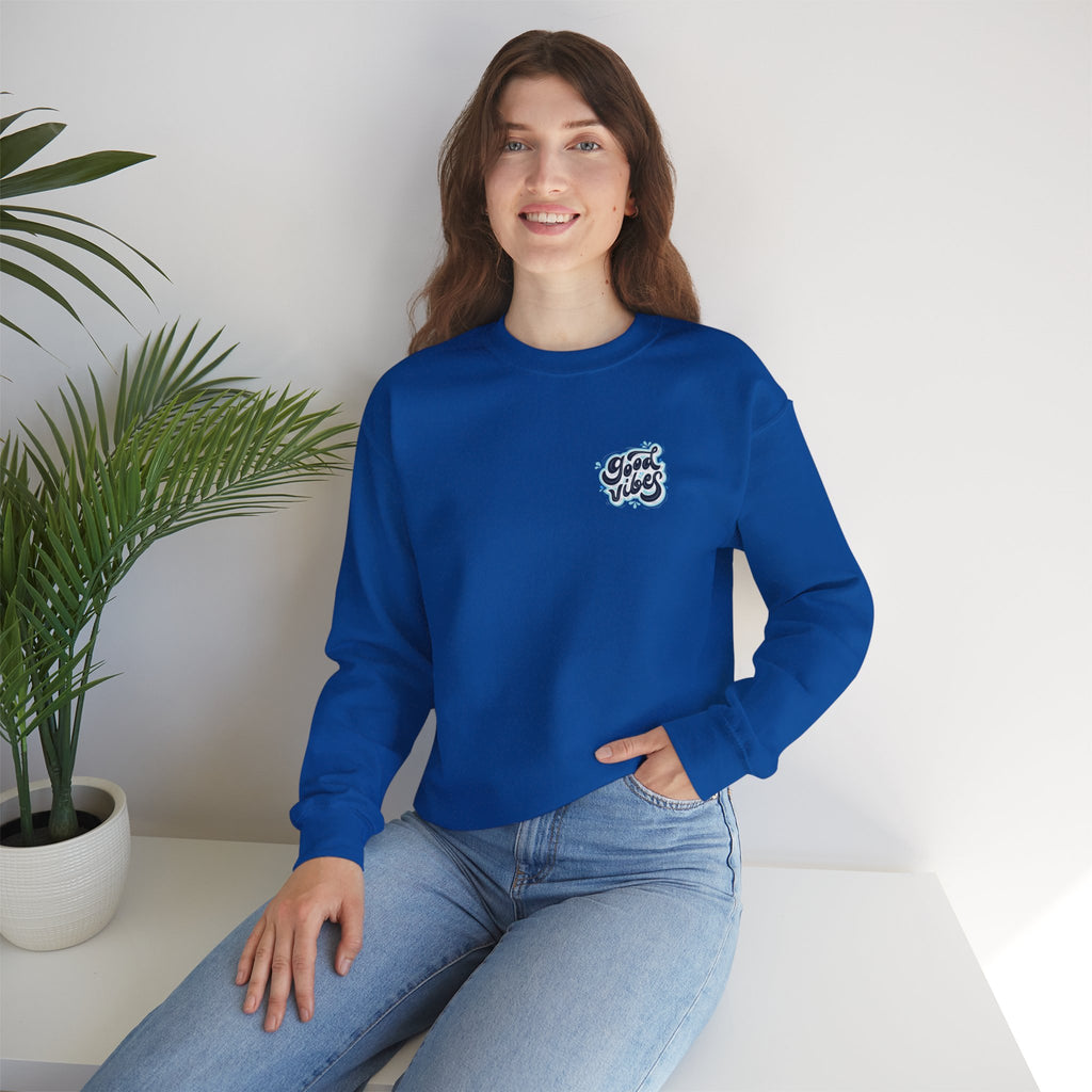Casual 'Good Vibes' Unisex Crewneck Sweatshirt