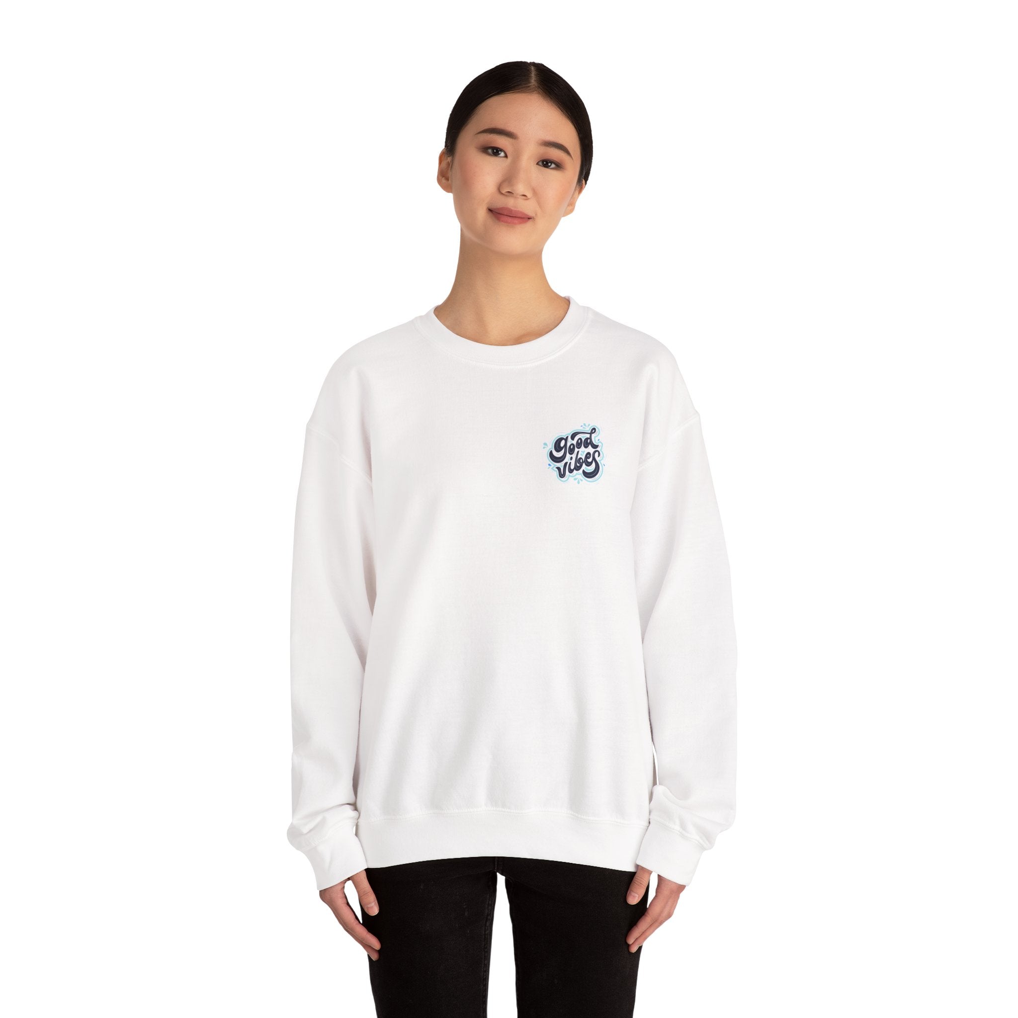 Casual 'Good Vibes' Unisex Crewneck Sweatshirt