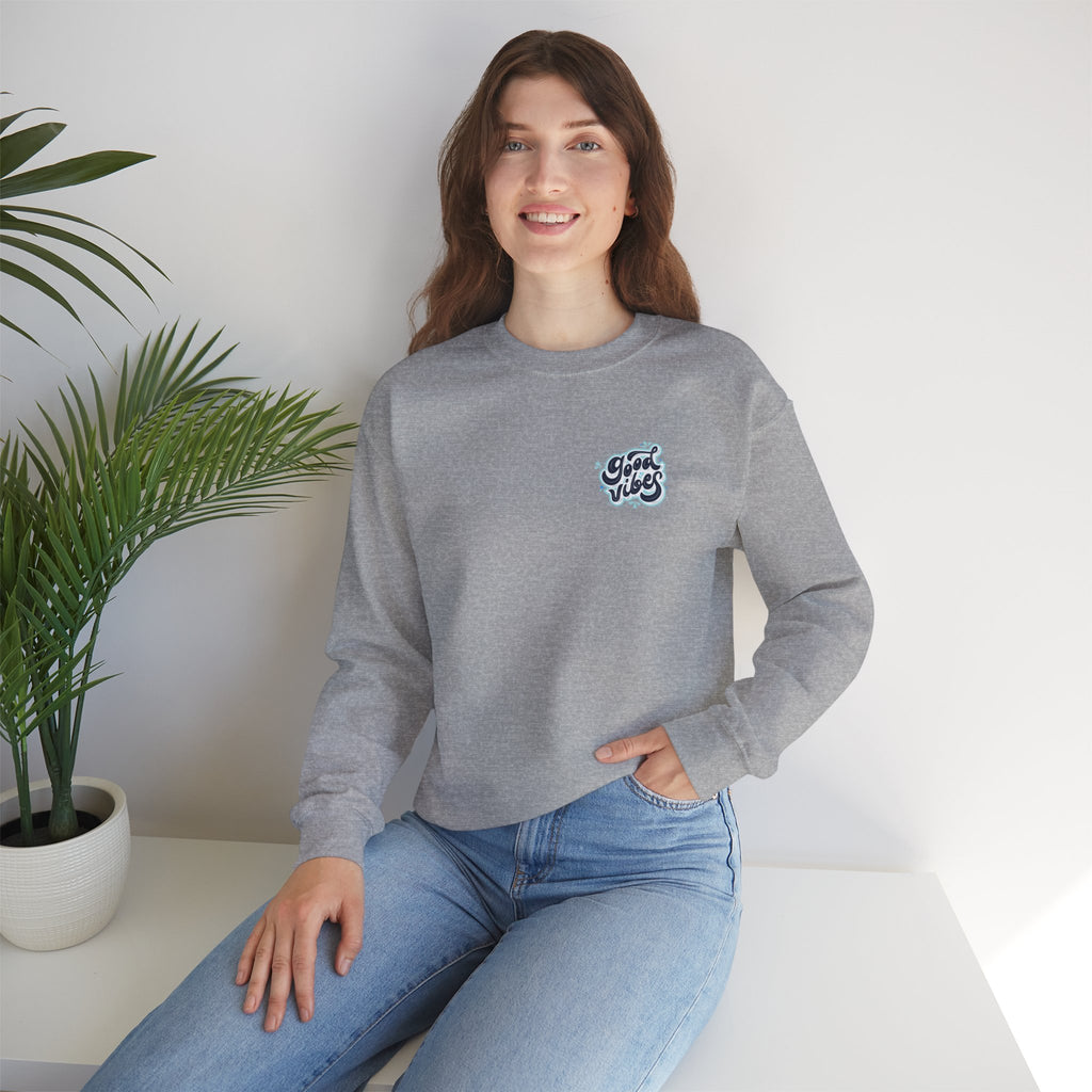 Casual 'Good Vibes' Unisex Crewneck Sweatshirt