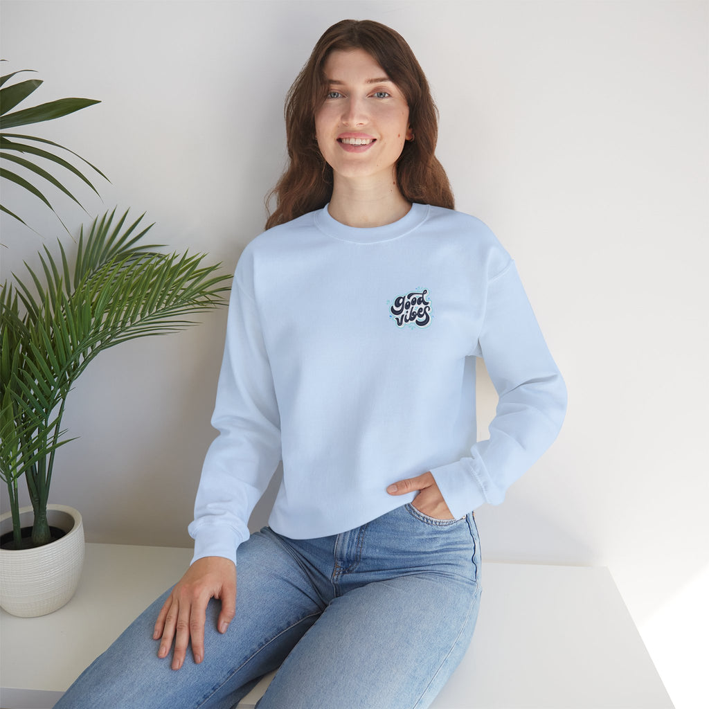 Casual 'Good Vibes' Unisex Crewneck Sweatshirt