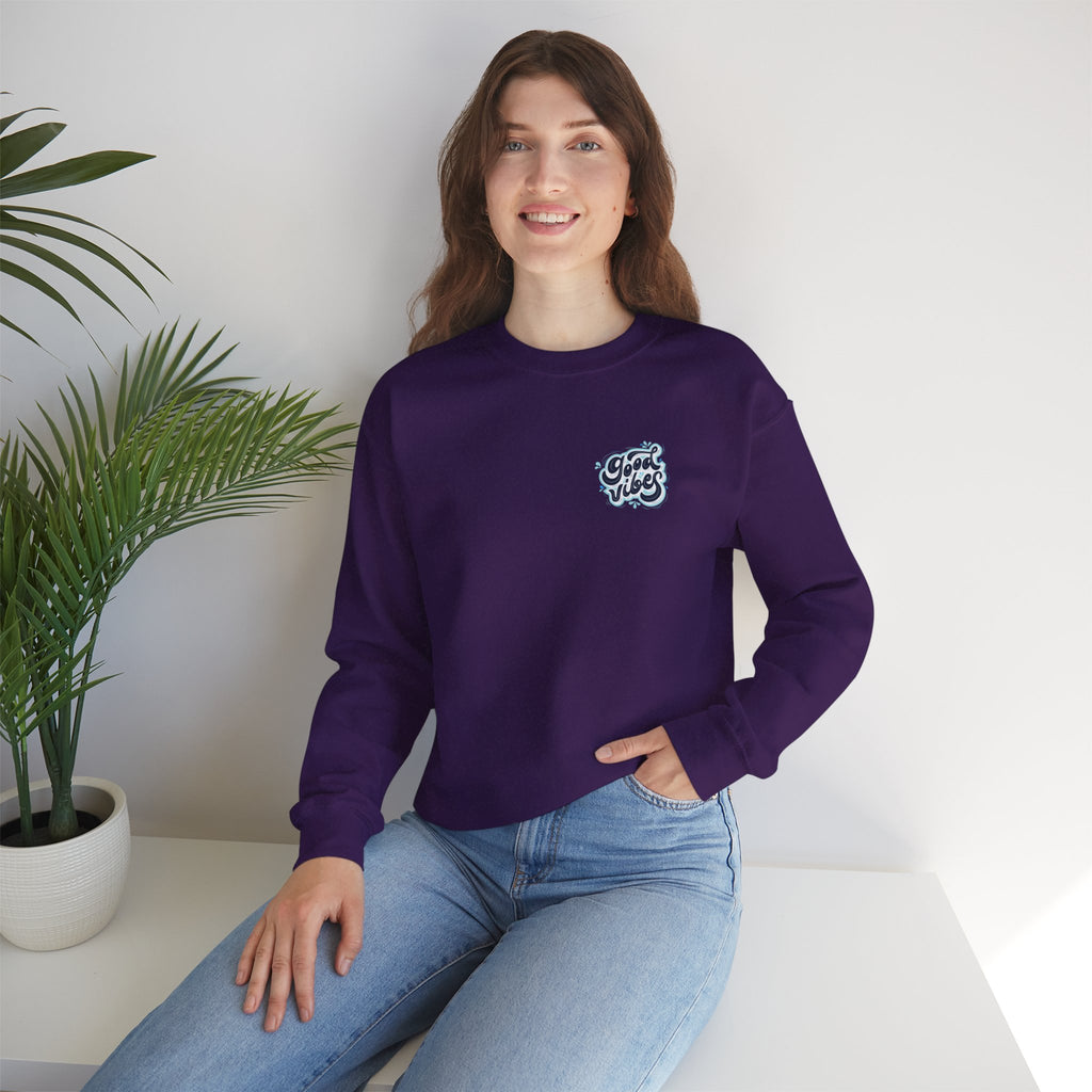 Casual 'Good Vibes' Unisex Crewneck Sweatshirt