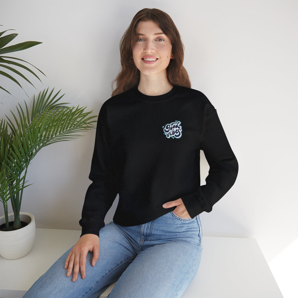 Casual 'Good Vibes' Unisex Crewneck Sweatshirt